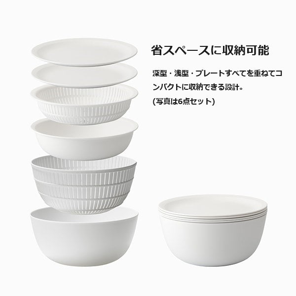 ライクイット 米とぎにも使えるザルとボウル(6点セット) like-it LBK-10