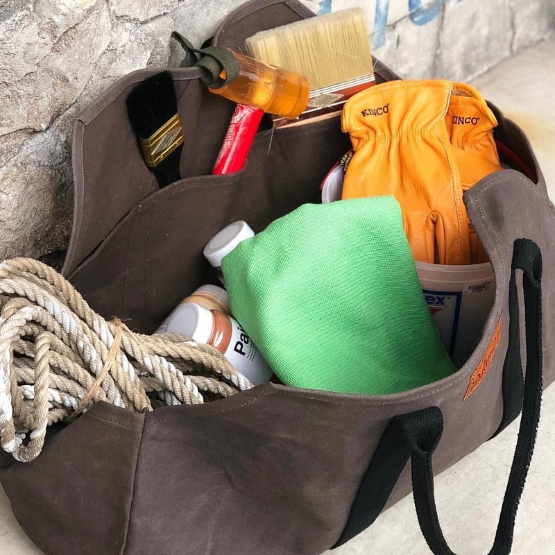 アウトドア好きマストアイテムのバッグ WAX CANVAS LOG BAG OLIVE ワックス キャンバス ログ バッグ